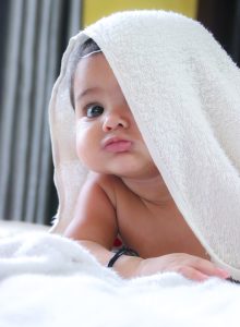 woman in white bath towel